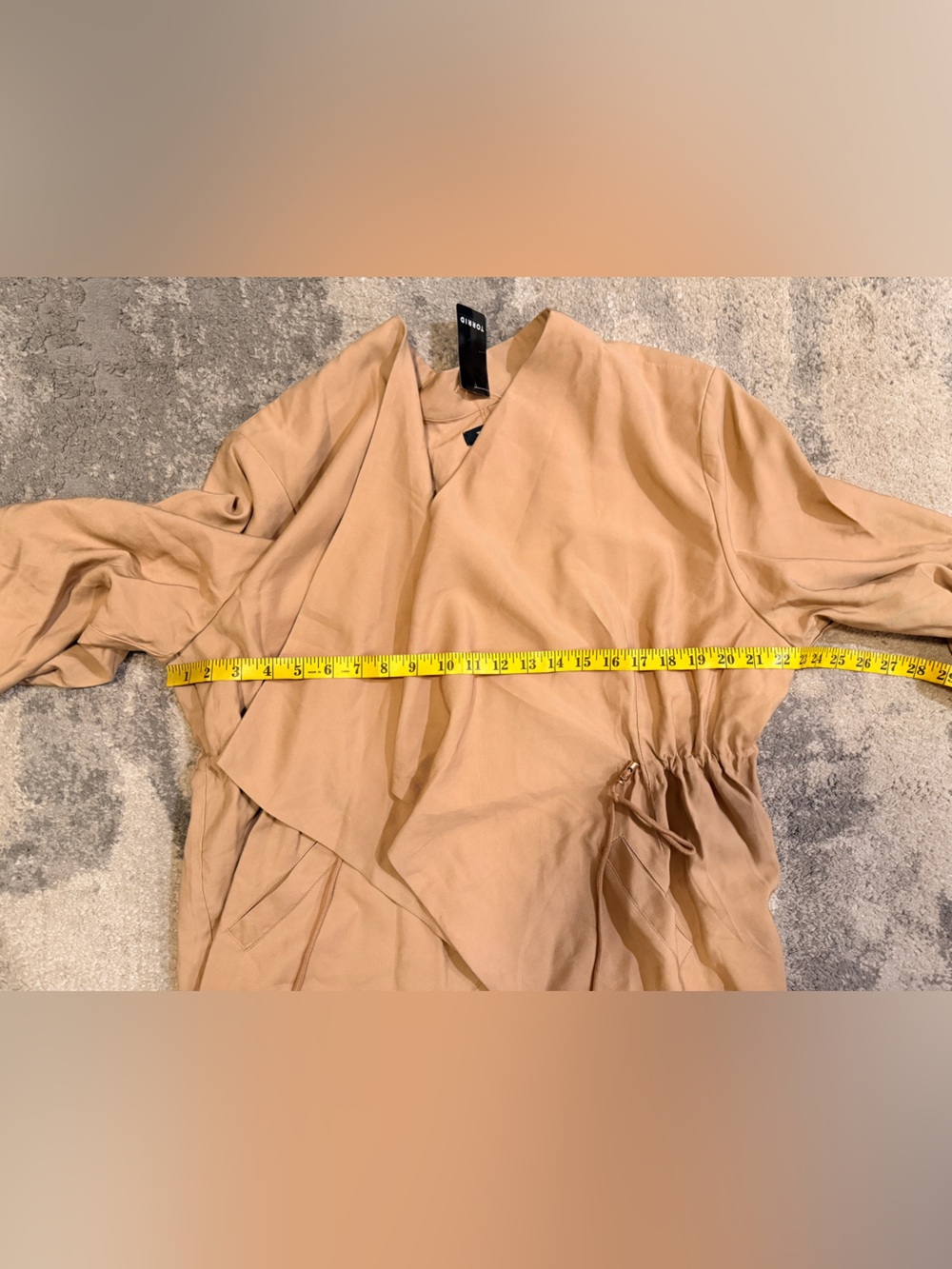 NWT Torrid Tan Drape-Front Trench Jacket - Picture 5 of 7